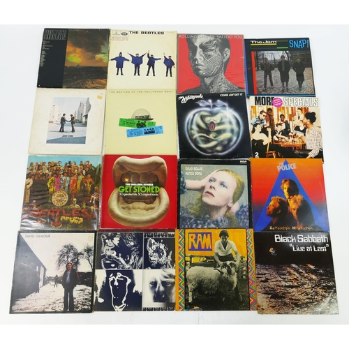 1219C - Collection of LP Records including Pink Floyd, David Gilmour, The Beatles, The Rolling Stones, Black... 