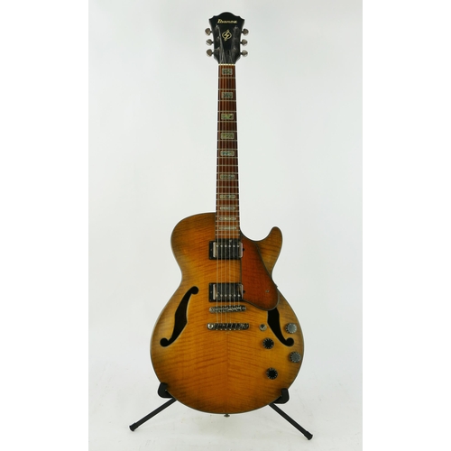 1231 - Ibanez Artcore Series AGS83B-ATF-12-01 Semi-Hollow Body Archtop Electric Guitar, satin antique burst... 