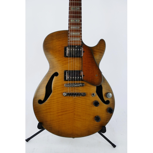 1231 - Ibanez Artcore Series AGS83B-ATF-12-01 Semi-Hollow Body Archtop Electric Guitar, satin antique burst... 