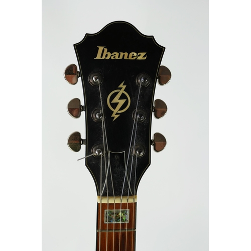 1231 - Ibanez Artcore Series AGS83B-ATF-12-01 Semi-Hollow Body Archtop Electric Guitar, satin antique burst... 