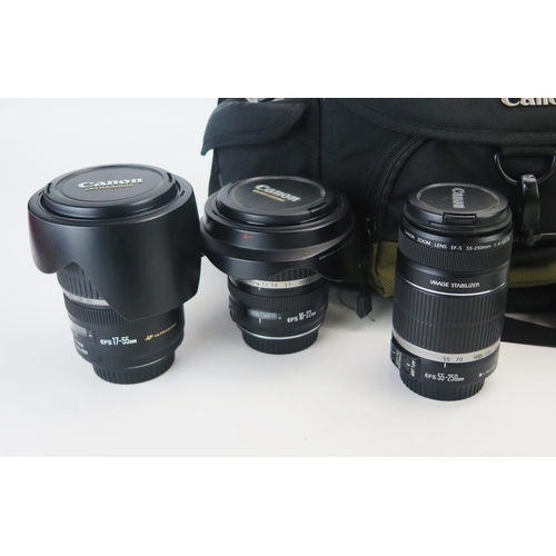 1237 - Canon EOS 50D Camera Body, EFS 10-22mm Ultrasonic, EFS 55-250mm, EFS 17-55mm lenses, comes with batt... 