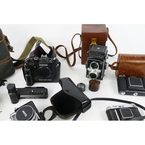 1240 - Collection of Vintage Cameras including Yashica Electro 35, Zeiss Ikonta, Kodak Retina II, Zeiss Net... 