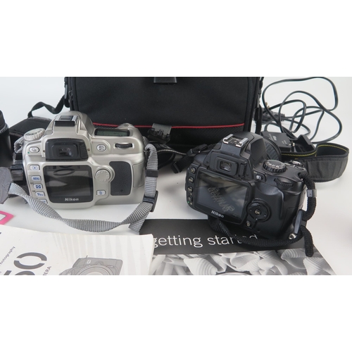 1242 - Nikon D40 & D50 Digital Cameras with AF Nikkor 28-80mm, DX 18-55mm, Sigma DC 55-200mm lenses - both ... 