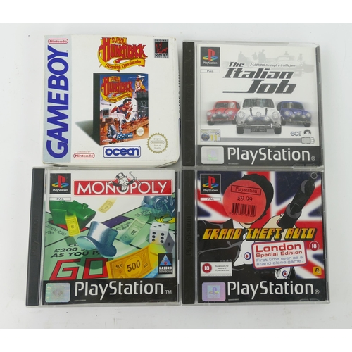 1252 - Three Playstation Games including Grand Theft Auto London Edition, The Italian Job & Monopoly togeth... 