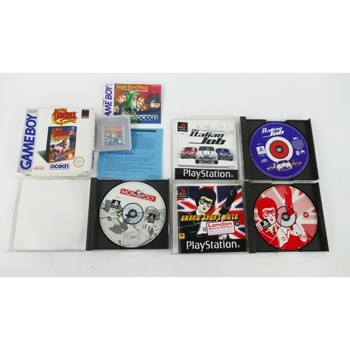 1252 - Three Playstation Games including Grand Theft Auto London Edition, The Italian Job & Monopoly togeth... 