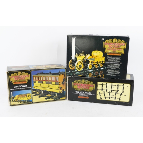 1256 - Hornby Stephenson's Rocket Construction Kit 3 1/2 Inch Gauge Static Model, appears complete together... 