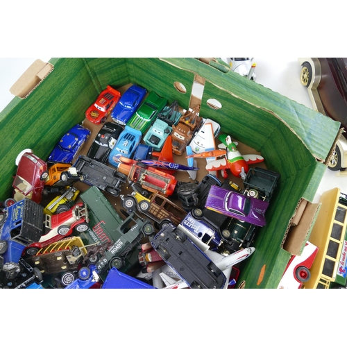 1259 - Collection of Playworn Modern Diecast Cars, Planes, Vans, Buses including Disney Pixar Cars Film Car... 