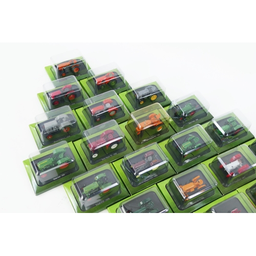 1262 - 25 Hachette 1:43 Scale Model Tractors including Ferrari, David Brown, Fendr, Deutz, etc. - all boxed