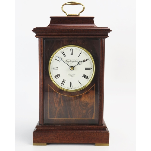 1276 - Knight & Gibbons, a mahogany mantel clock, of rectangular outline with 8cm Roman dial, with German c... 