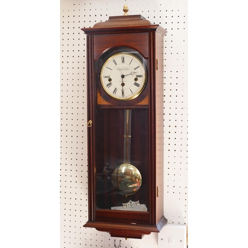 1277 - Knight & Gibbins a Vienna regulator style mahogany cased wall clock, with 13cm Roman dial, the movem... 