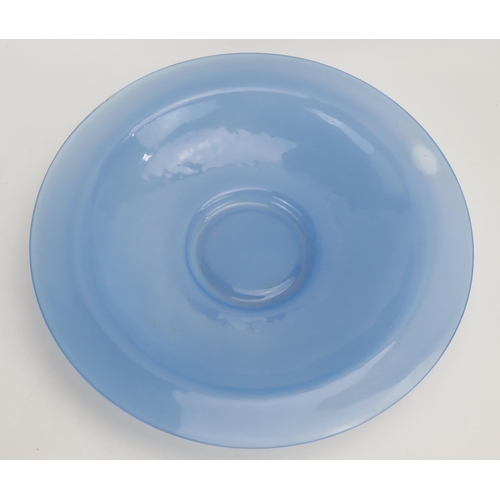 1293 - A large pale blue glass charger, 36cm diameter,