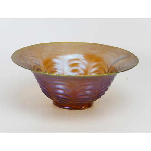 1294 - An Art Deco period opalescent glass bowl of lobed form, probably WMF 'Myra', 20.5cm diam.