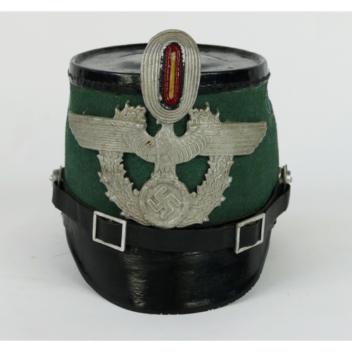 1345 - A Third Reich period police NCO's shako, of traditional design