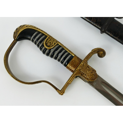 1359 - A Third Reich period army officers sword, with 82cm fullered blade by C. Eickhorn, Solingen, with oa... 