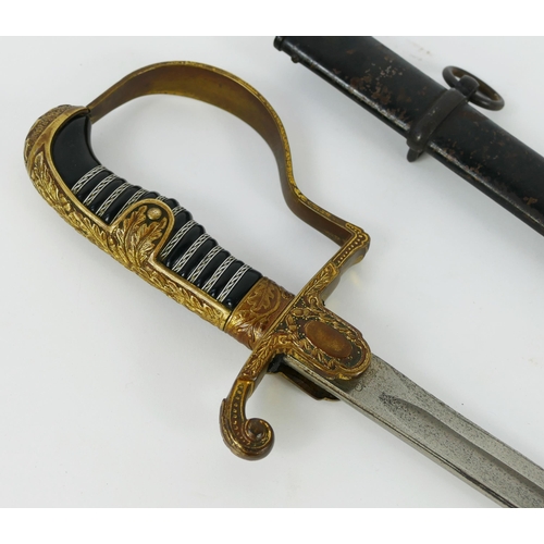 1359 - A Third Reich period army officers sword, with 82cm fullered blade by C. Eickhorn, Solingen, with oa... 