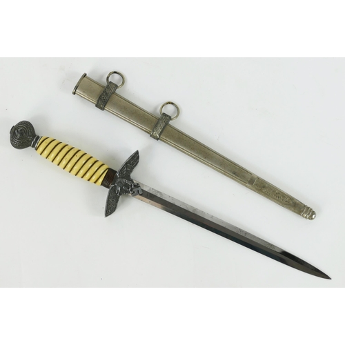 1360 - German Third Reich Luftwaffe 2nd pattern Officer's dagger circa 1937-45 with spiral cream celluloid ... 