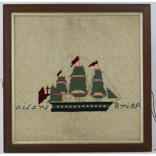 1369B - A sailors wool work picture of 