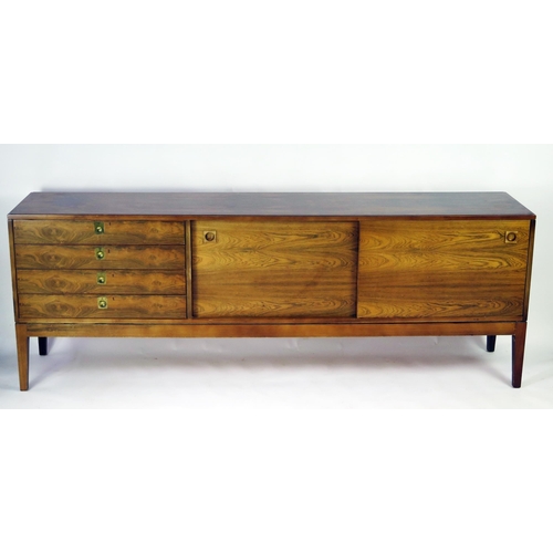 1466 - A modernist rosewood Dorrington sideboard by Robert Heritage of rectangular outline, bought from Hea...