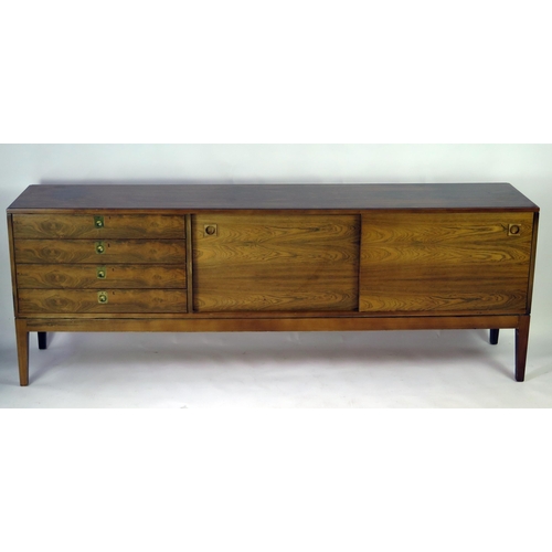 1466 - A modernist rosewood Dorrington sideboard by Robert Heritage of rectangular outline, bought from Hea... 