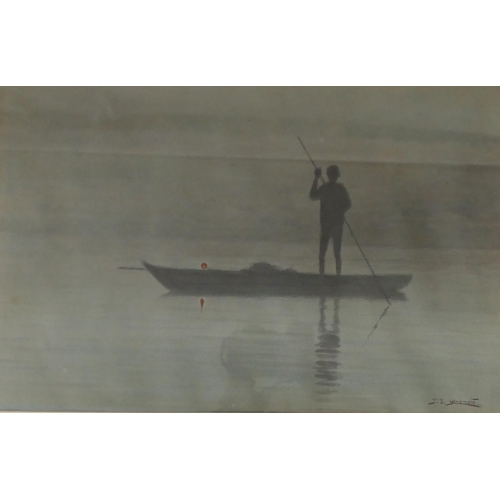 853 - J.S. Yamamoto (. b. 1871 Osaka), two watercolour silhouettes, 47x30cm, f&g and two Vietnamese photog... 