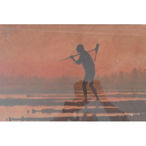 853 - J.S. Yamamoto (. b. 1871 Osaka), two watercolour silhouettes, 47x30cm, f&g and two Vietnamese photog... 