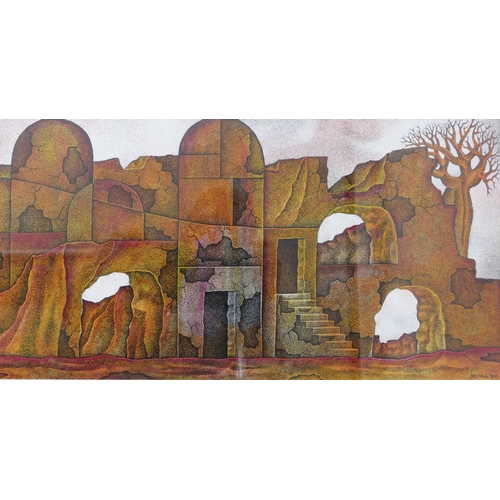 882 - Mumia 96, Baobab and Ruins, gouache on paper, 58x30cm, f&g

Provenance _ from a private collection l... 