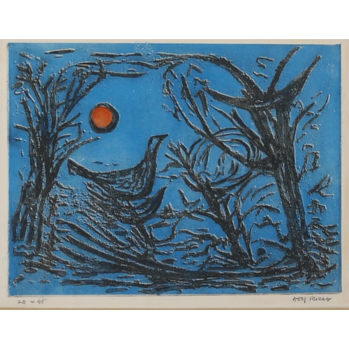 930 - Dolf Rieser (1898 - 1983) South African painter and printmaker, limited edition coloured etching 'Ni... 