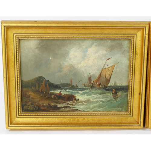 973 - William Hale (1837-1929), A Pair of Stormy Sea Scenes, oil on canvas, 32x22cm, framed (A/F)