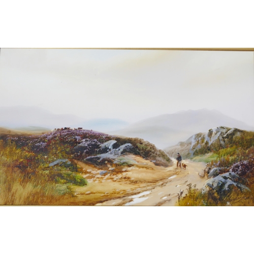 975 - John Shapland (1865-1929), Road Near Mortomhampstead Dartmoor, gouache, 46x28cm and Thomas Herbert V... 