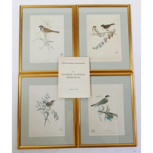 980 - H.L. Meyer, four bird prints, 29x21cm, f&g