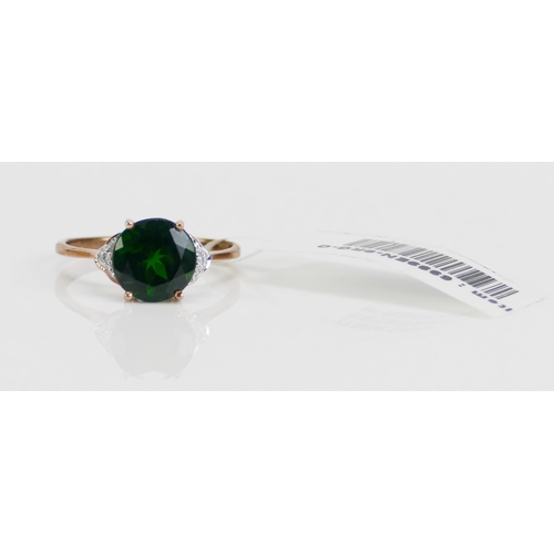 116 - A 9ct Gold, Russian Diopside Ring, 8.95mm principal stone, size P.75, hallmarked, 2.2g. As new with ... 