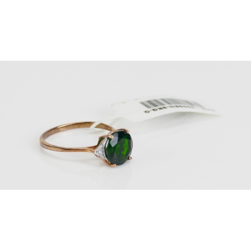 116 - A 9ct Gold, Russian Diopside Ring, 8.95mm principal stone, size P.75, hallmarked, 2.2g. As new with ... 