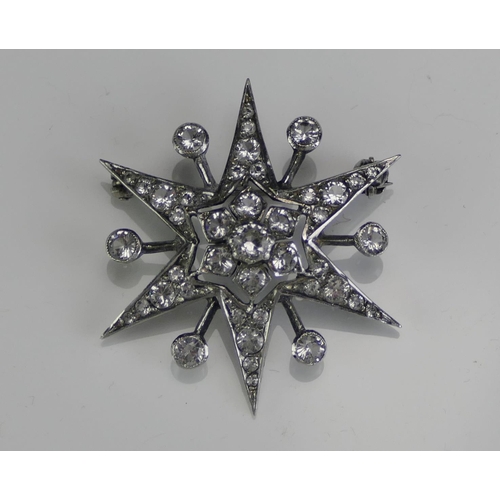 157 - A Silver and Paste Star Brooch, 35.2mm diam. 5.81g