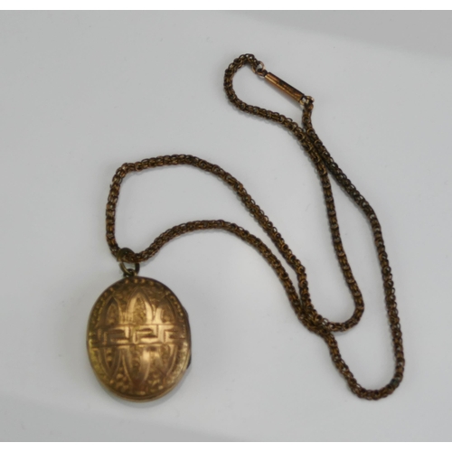 166 - A Victorian Gold Plated Locket on chain