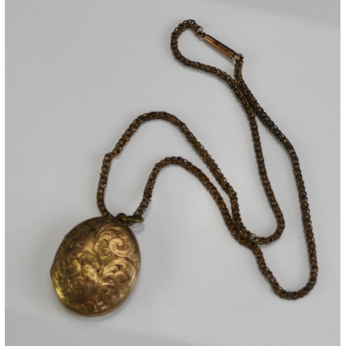 166 - A Victorian Gold Plated Locket on chain