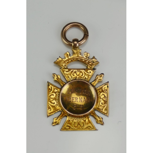 205 - A 9ct Gold Leyton Tabernacle S.S Fob inscribed 