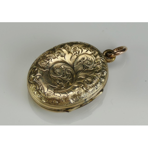 217 - An Antique Enamel and Precious Yellow Metal Front and Back Locket, 7.9g. Hinge needs attention