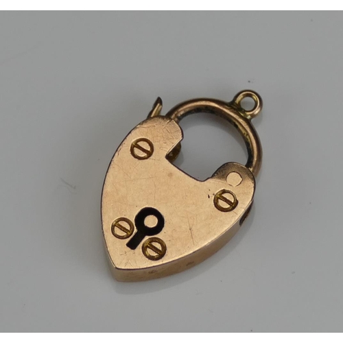 218 - An Antique 9ct Gold 'Padlock' Clasp, c. 18.55mm high, Birmingham 1909, 1.51g