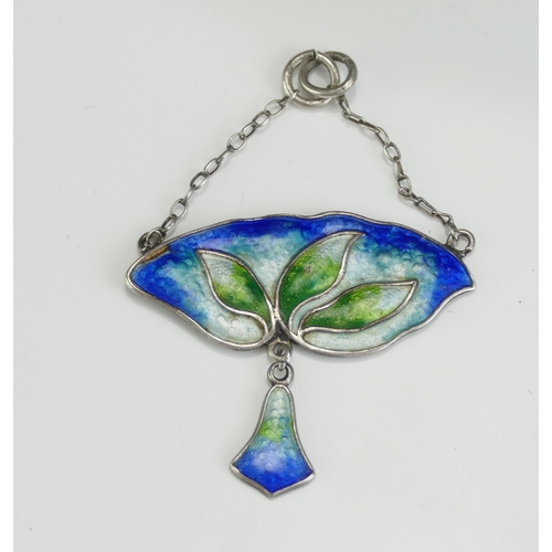 223 - A Silver and Enamel Pendant, 34.2mm wide, 3.91g