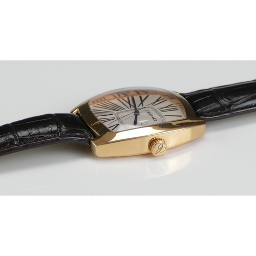 227 - A Chopard 18ct Gold Gent's Date Vision Automatic Wristwatch, 41mm, on a Chopard brown alligator stra... 