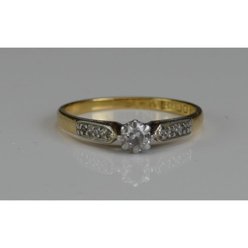 245 - An 18ct Gold and Diamond Solitaire Ring, c.3.2mm principal brilliant round cut, size J, 1.92g