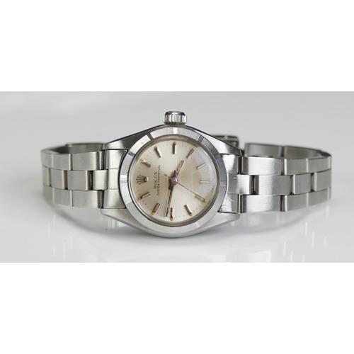 246 - A ROLEX Ladies Oyster Automatic Steel Cased Wristwatch, ref: 6723, case no. 6282223, movement no. 7/... 