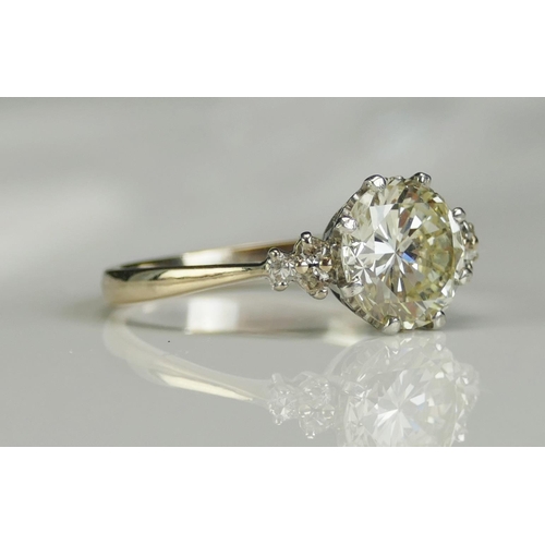 258 - An 18CT White Gold and Diamond Ring set with an 8.95mm brilliant round cut (approx. 2.5ct), size P, ... 