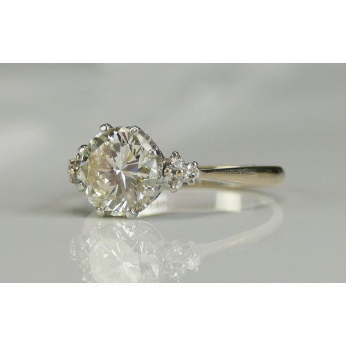 258 - An 18CT White Gold and Diamond Ring set with an 8.95mm brilliant round cut (approx. 2.5ct), size P, ... 