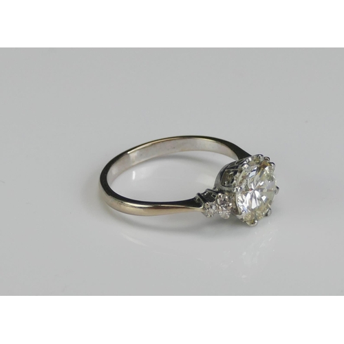 258 - An 18CT White Gold and Diamond Ring set with an 8.95mm brilliant round cut (approx. 2.5ct), size P, ... 