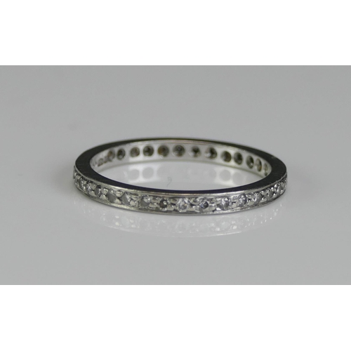 263 - A .950 Platinum and Diamond Full Eternity Ring, 1.95mm wide, size E, 2.51g