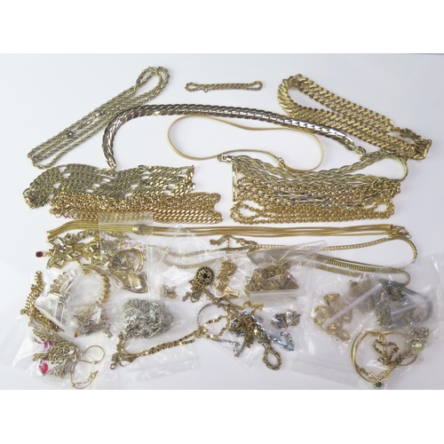 289 - A Large Selection of Gold Plated Jewellery, c. 835g