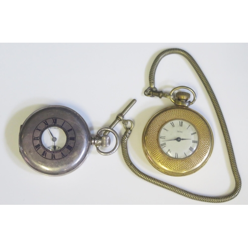 299 - A BUREN Silver Cased Half Hunter Pocket Watch (Birmingham 1929. Running) and a Smiths gold plated po... 