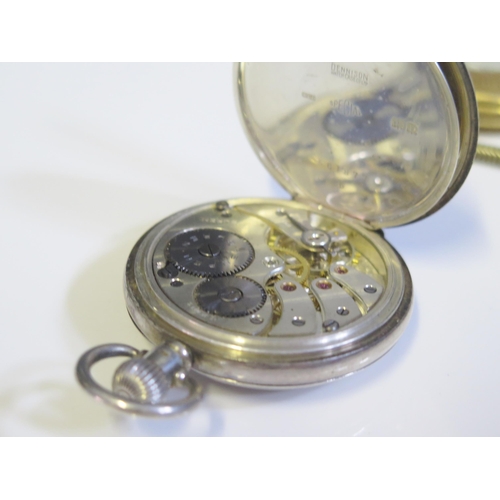 299 - A BUREN Silver Cased Half Hunter Pocket Watch (Birmingham 1929. Running) and a Smiths gold plated po... 