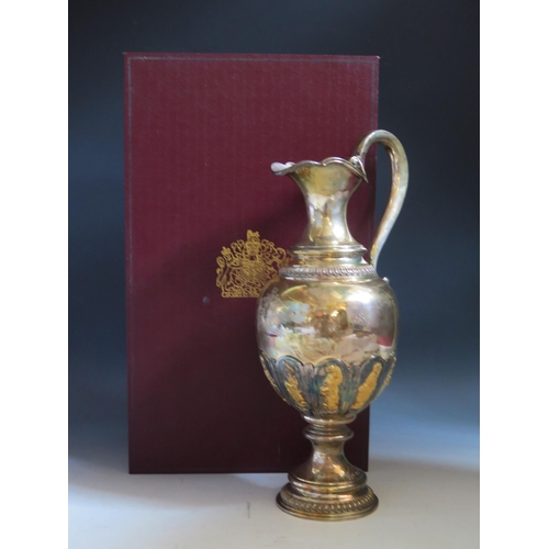 652 - An Elizabeth II limited edition silver and parcel-gilt pedestal wine ewer, maker Garrard & Co Ltd, L... 